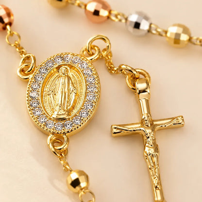 Pulsera Rosario · Acabado Tricolor Premium